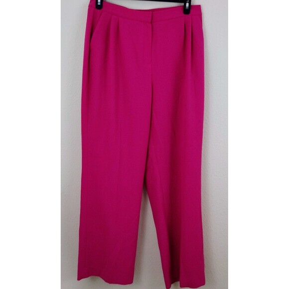BAR III Women’s Pink High Rise Wide Leg Pants Size 14 Business Office Classic - Picture 2 of 6